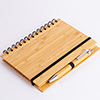 251055 - Caderno B6 com capa em bambu e caneta