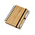 BL4075 - Bloco de notas de capa de bambu com caneta