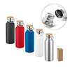 Garrafa de 570ml em inox com tampa de bambu