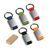 Chaveiro de metal retangular com tira de nylon